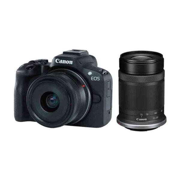 Canon EOS R50 kit with 18-45mm and 55-210mm Lenses (Black)